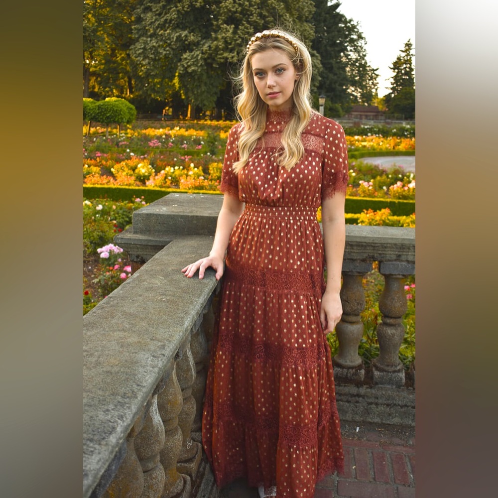 Conféte Genevieve Polka Dot Maxi Dress